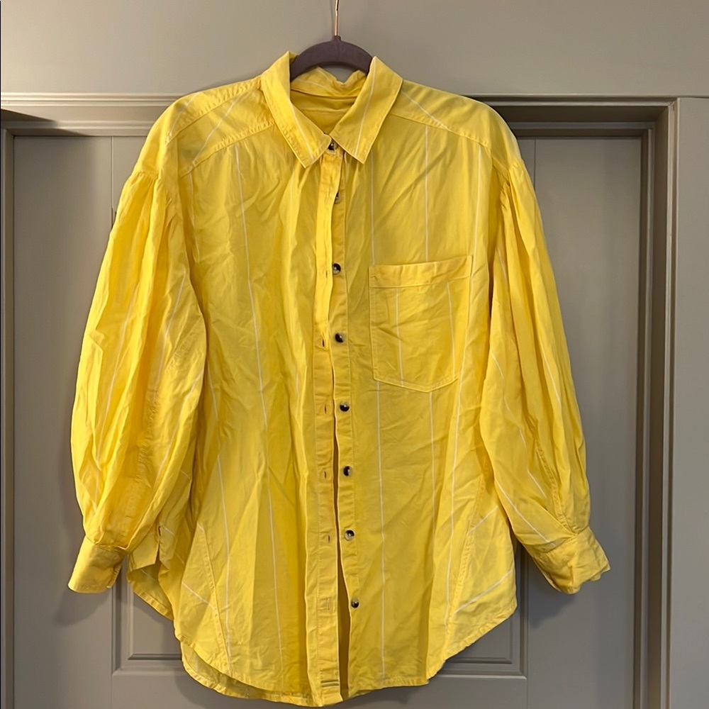Women’s Yellow Button-Up Shirt